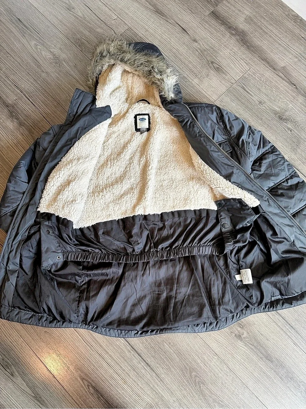 Old Navy Unisex Kids XL (14-16) Grey Puffer Jacket